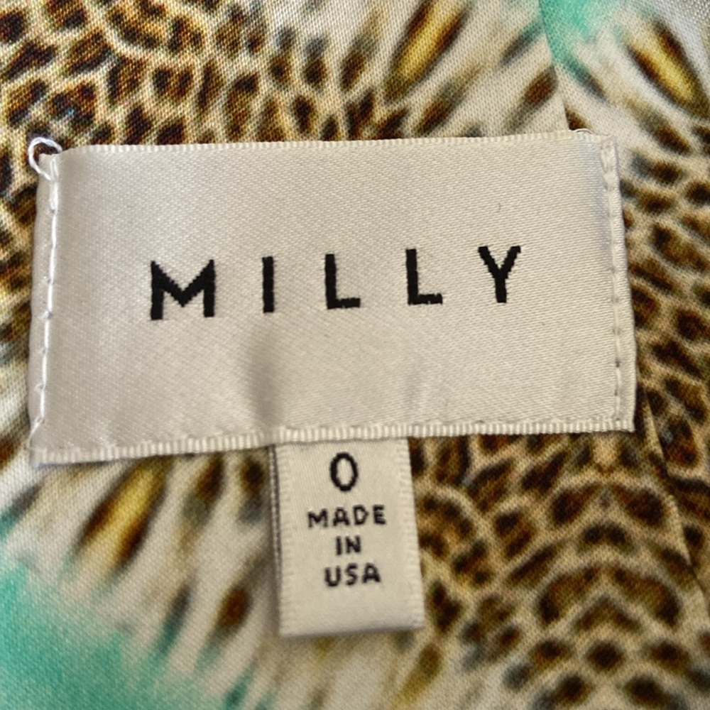 Milly Sleeveless Multicolor Cheetah Zig Zag Lined Panel Shift Mini Dress 3410 - Picture 9 of 12